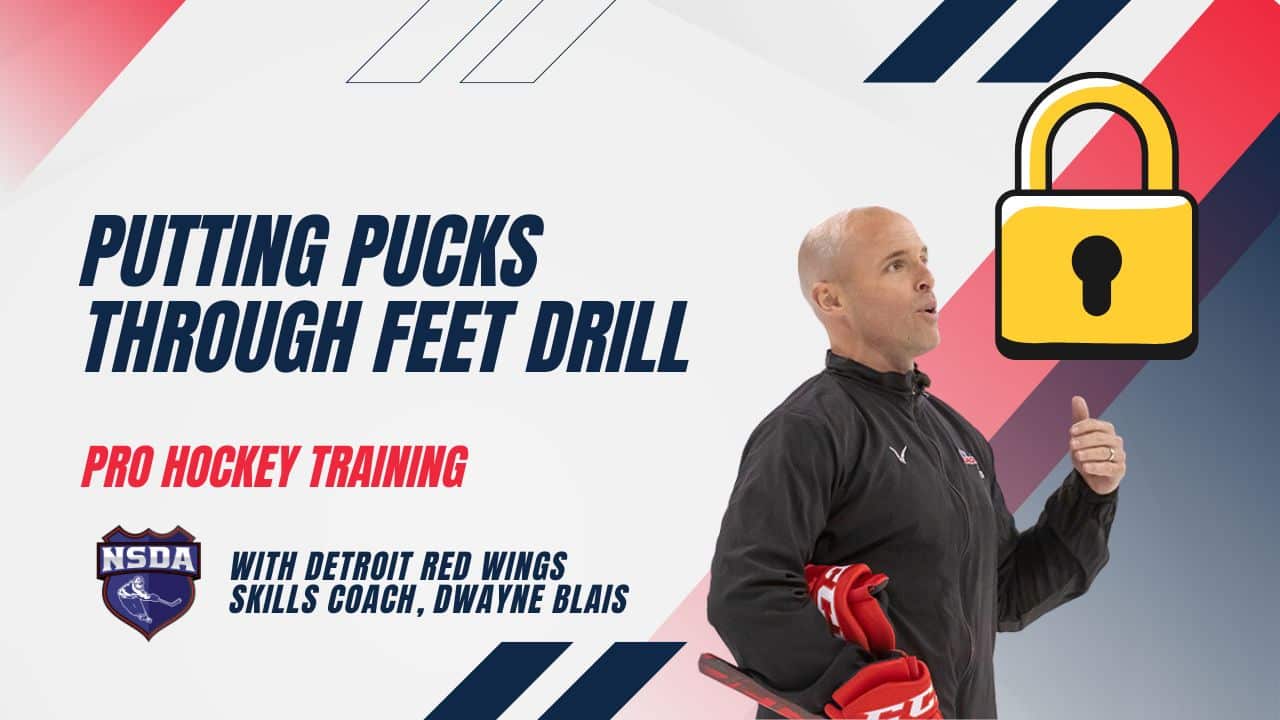 Putting Pucks Through Feet Drill